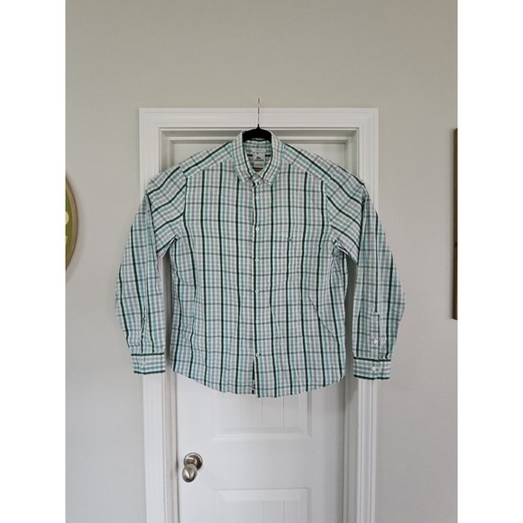 Lacoste Modern Fit Plaid Button Down Shirt Mens Sz 44 Alligator Preppy Relaxed‎ - Picture 1 of 7